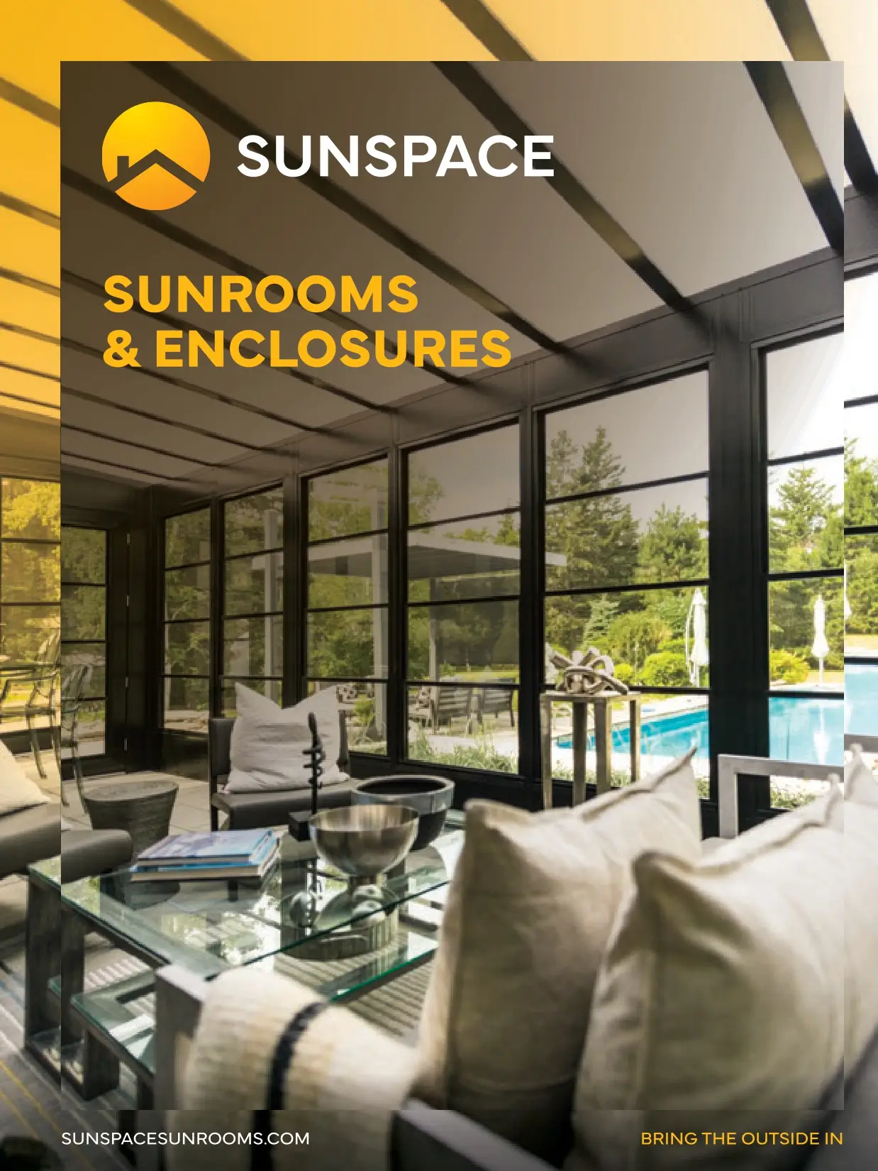 Sunspace Sunroom and Enclosures product brochure showcasing various model options and designs